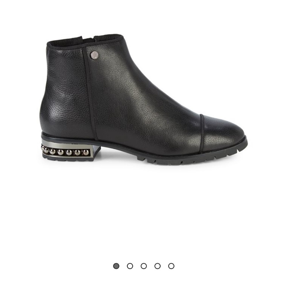 Karl Lagerfeld Safia Leather Embellished Ankle Booties
